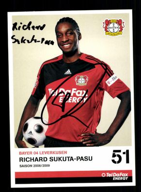Richard Sukuta Pasu Autogrammkarte Bayer Leverkusen 2008-09 2. Karte Original