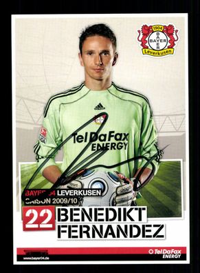 Benedikt Fernandez Autogrammkarte Bayer Leverkusen 2009-10 Original Signiert