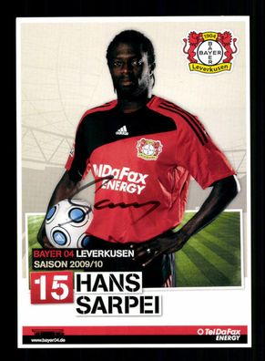 Hans Sarpei Autogrammkarte Bayer Leverkusen 2009-10 Original Signiert