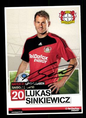 Lukas Sinkiewicz Autogrammkarte Bayer Leverkusen 2009-10 Original Signiert