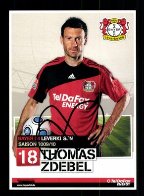 Thomas Zdebel Autogrammkarte Bayer Leverkusen 2009-10 Original Signiert