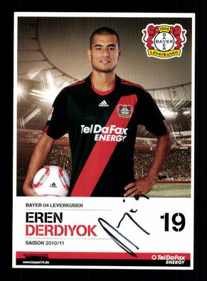 Eren Derdiyok Autogrammkarte Bayer Leverkusen 2010-11 Original Signiert