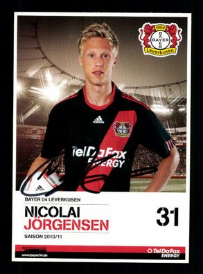 Nicolai Jörgensen Autogrammkarte Bayer Leverkusen 2010-11 Original Signiert