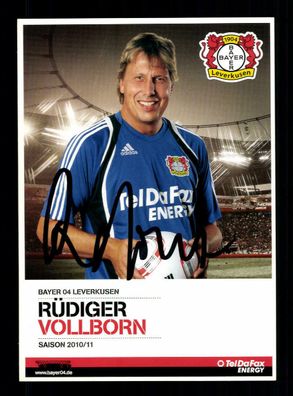 Rüdiger Vollborn Autogrammkarte Bayer Leverkusen 2010-11 Original Signiert