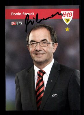 Erwin Staudt Autogrammkarte VfB Stuttgart 2009-10 Original Signiert