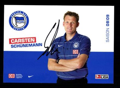 Carsten Schünemann Autogrammkarte Hertha BSC Berlin 2008-09 Original Signiert