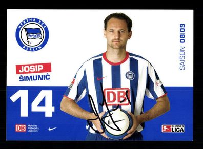 Josip Simunic Autogrammkarte Hertha BSC Berlin 2008-09 Original Signiert