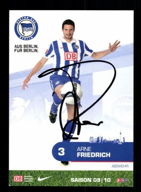 Arne Friedrich Autogrammkarte Hertha BSC Berlin 2009-10 Original Signiert