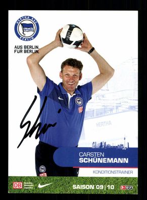 Carsten Schünemann Autogrammkarte Hertha BSC Berlin 2009-10 Original Signiert