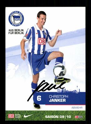 Christoph Janker Autogrammkarte Hertha BSC Berlin 2009-10 Original Signiert