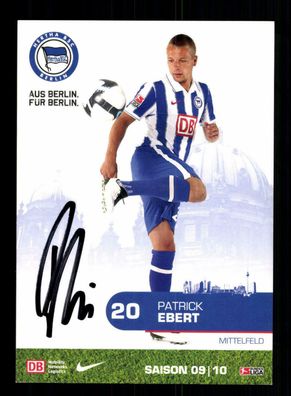 Patrick Ebert Autogrammkarte Hertha BSC Berlin 2009-10 Original Signiert