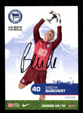 Sascha Burchert Autogrammkarte Hertha BSC Berlin 2009-10 Original Signiert
