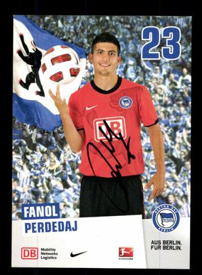 Fanol Perdedaj Autogrammkarte Hertha BSC Berlin 2010-11 Original Signiert