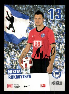Nikita Rukavytsya Autogrammkarte Hertha BSC Berlin 2010-11 Original Signiert