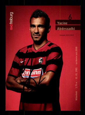 Yacine Abdessadki Autogrammkarte SC Freiburg 2011-12 Original Signiert