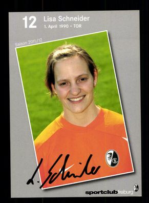 Lisa Schneider Autogrammkarte SC Freiburg 2011-12 Frauen Original Signiert