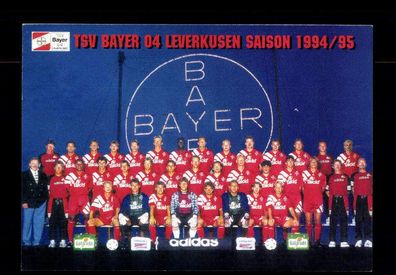 Original Mannschaftskarte Bayer Leverkusen 1994-95 2. Karte