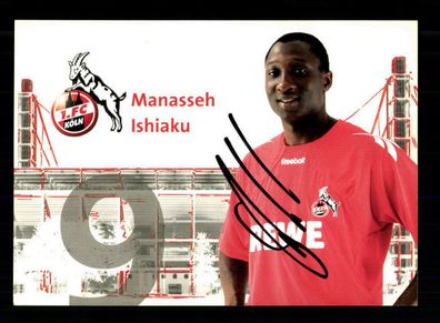 Manasseh Ishiaku Autogrammkarte 1 FC Köln 2010-11 Original Signiert