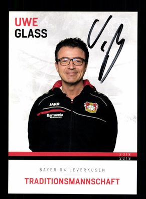 Uwe Glass Autogrammkarte Bayer Leverkusen Traditionsmannschaft 2018-19