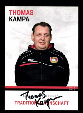 Thomas Kampa Autogrammkarte Bayer Leverkusen Traditionsmannschaft 2018-19