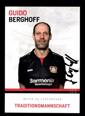 Guido Berghoff Autogrammkarte Bayer Leverkusen Traditionsmannschaft 2018-19