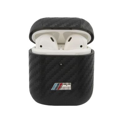 BMW M Apple AirPods / AirPods 2 Carbon Cover Schwarz Schutzhülle Tasche Case Etui