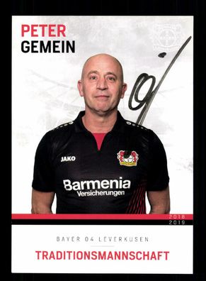 Peter Gemein Autogrammkarte Bayer Leverkusen Traditionsmannschaft 2018-19