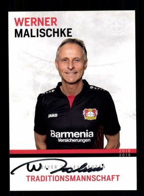 Werner Malischke Autogrammkarte Bayer Leverkusen Traditionsmannschaft 2018-19