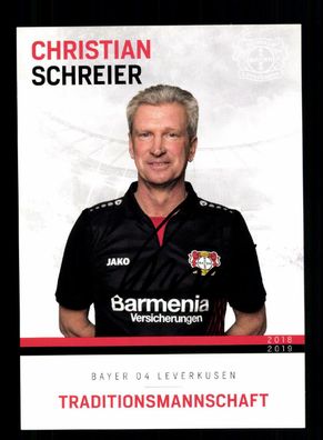 Christian Schreier Autogrammkarte Bayer Leverkusen Traditionsmannschaft 2018-19