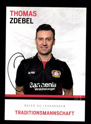 Thomas Zdebel Autogrammkarte Bayer Leverkusen Traditionsmannschaft 2018-19