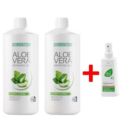 2x LR Aloe Vera Drinking Gel Sivera m. Brennesselextrakt+ Gratis Aloe Vera Spray