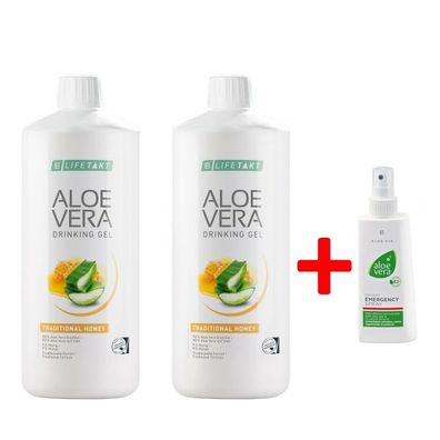 LR Aloe Vera Drinking Gel Honey Doppelpack + gratis Emergency Spray NEU + OVP