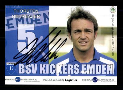 Thorsten Nehrbauer Autogrammkarte Kickers Emden 2007-08 Original Signiert