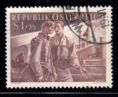 1955 Österreich, MiNr.1019, Rundstempel