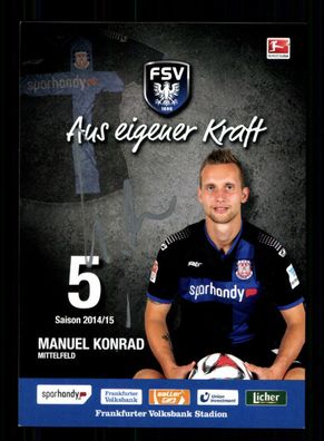 Manuel Konrad Autogrammkarte FSV Frankfurt 2014-15 Original Signiert