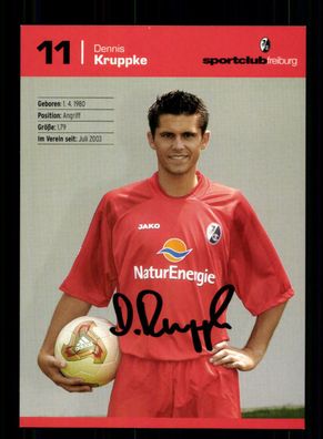 Dennis Kruppke Autogrammkarte SC Freiburg 2003-04 Original Signiert