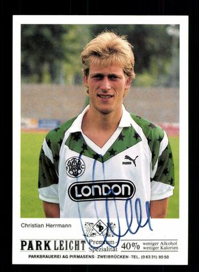 Christian Herrmann Autogrammkarte FC Homburg 1989-90 Original Signiert