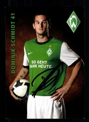 Dominik Schmidt Autogrammkarte Werder Bremen 2009-10 Original Signiert