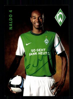 Naldo Autogrammkarte Werder Bremen 2009-10 Original Signiert