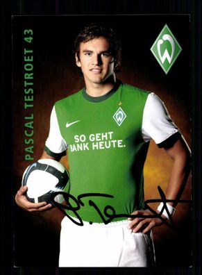Pascal Testroet Autogrammkarte Werder Bremen 2009-10 Original Signiert
