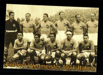 Original Mannschaftskarte vom Agon Verlag Fußball Weltmeister 1934 Italien