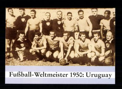 Original Mannschaftskarte vom Agon Verlag Fußball Weltmeister 1950 Uruguay