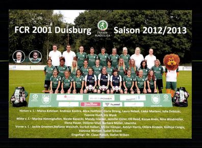 Original Mannschaftskarte FCR 2001 Duisburg 2012-13