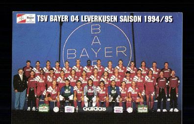 Original Mannschaftskarte Bayer Leverkusen 1994-95