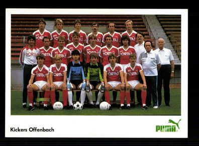 Original Mannschaftskarte Kickers Offenbach 1984-85