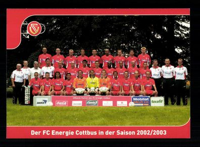 Original Mannschaftskarte Energie Cottbus 2002-03