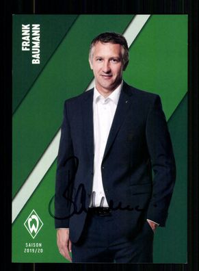 Frank Baumann Autogrammkarte Werder Bremen 2019-20 Original Signiert
