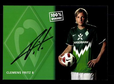 Clemens Fritz Autogrammkarte Werder Bremen 2010-11 Original Signiert