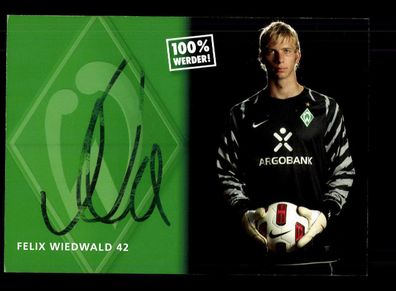 Felix Wiedwald Autogrammkarte Werder Bremen 2010-11 Original Signiert