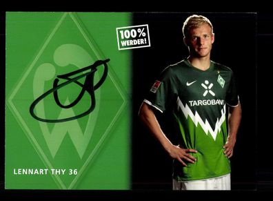 Lennart Thy Autogrammkarte Werder Bremen 2010-11 Original Signiert